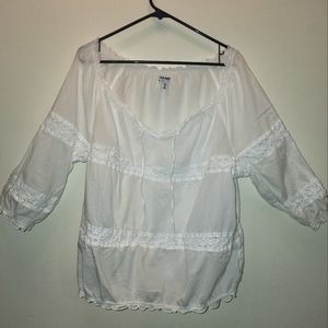 Old Navy pleasant blouse. Boho Pure white, beautiful lace. Plus size XXL.